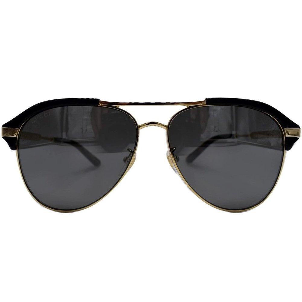 GUCCI Blue/Gold Sunglasses Grey Mirrored Lens